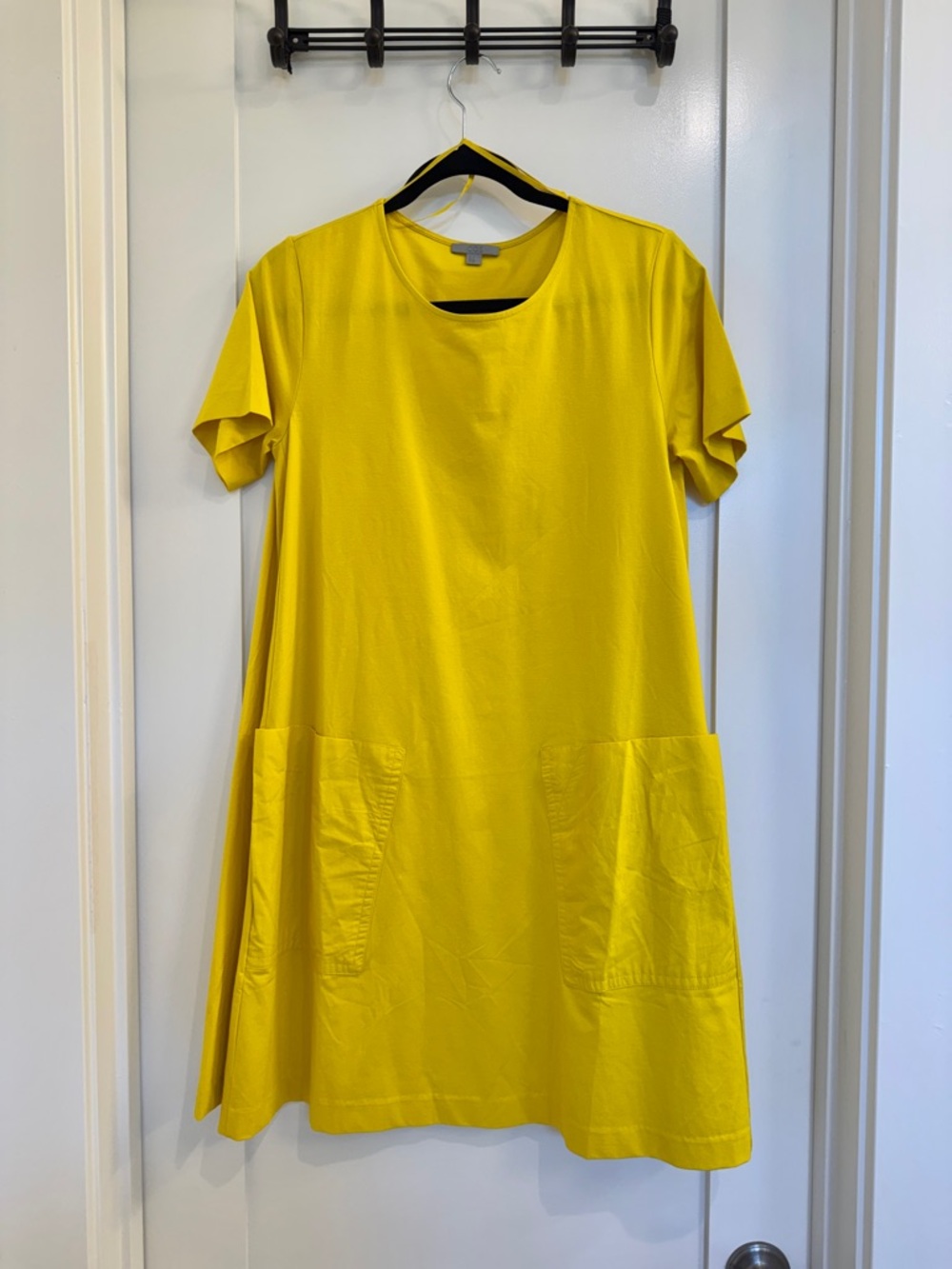 COS Bright Yellow Short-Sleeve Mini Dress with Pockets